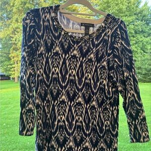 INC International Concepts Black and Gray Beaded Top